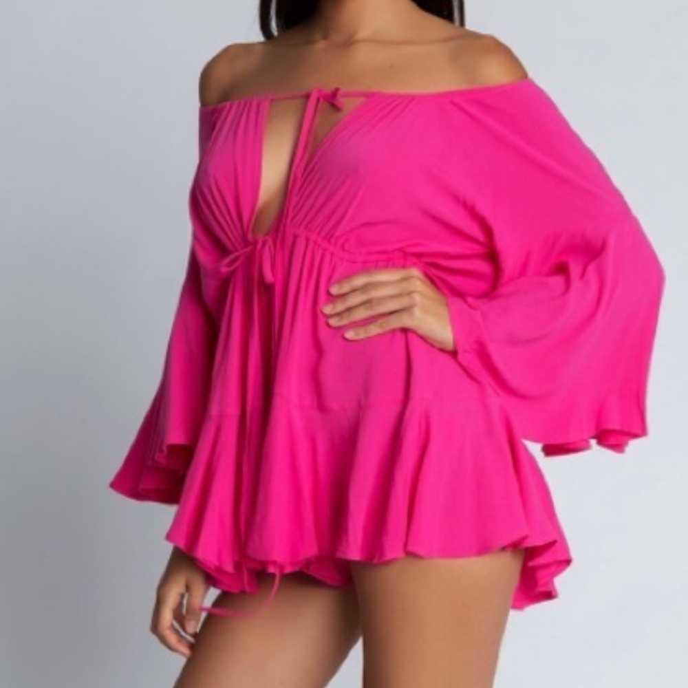 MESHKI HOT PINK JUMPSUIT/ROMPER WORN ONCE GREAT CONDITION! Size XS